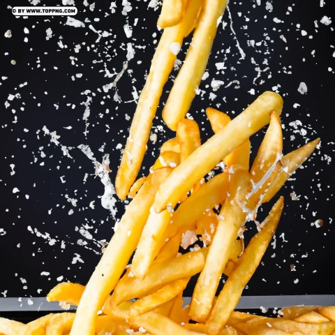 Falling French Fries PNG Transparent Background