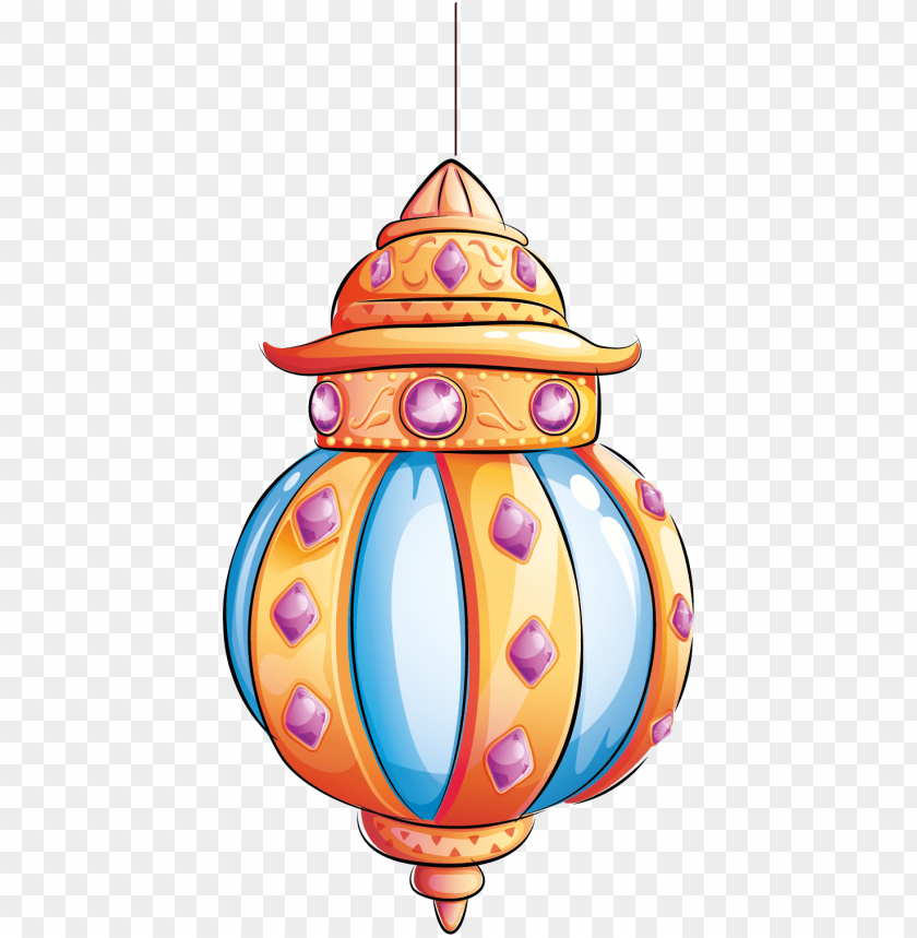 Lantern, Golden and Blue Decorative Lantern PNG, festive, Ramadan