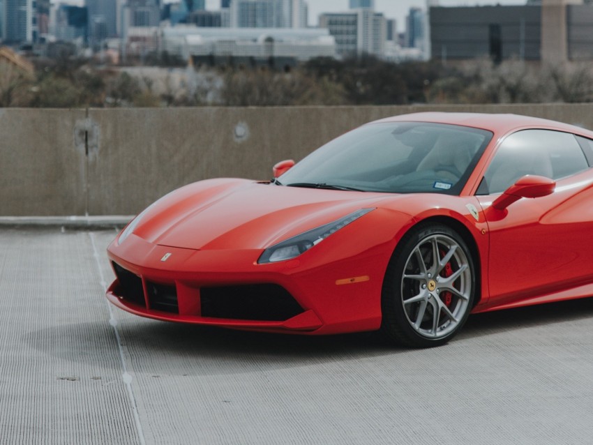 ferrari 458, ferrari, sports car, red, side view