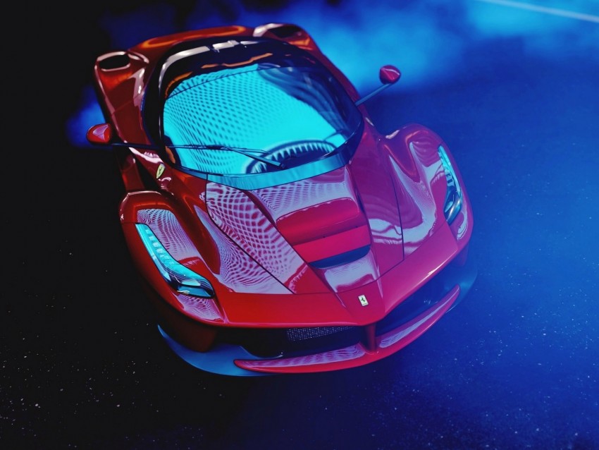 Ferrari Laferrari Ferrari Sports Car Race Top View Background