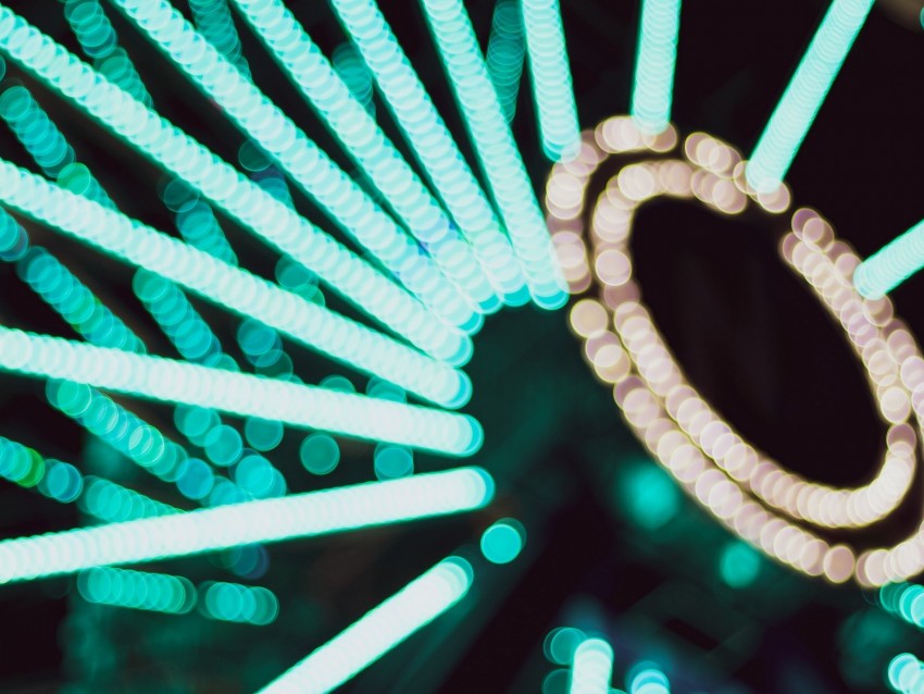 Ferris Wheel Neon Blur Bokeh Illumination Background