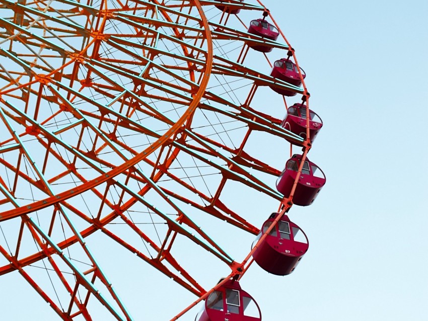 ferris wheel, sky, minimalism, construction