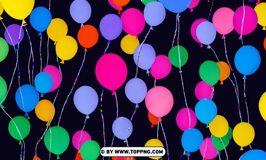 Festive Colorful balloons, Confetti celebration backdrop, Blurred bokeh party background, Colorful inflatable balloons decor, Festive event ambiance, Confetti-filled background, Luxury party scene