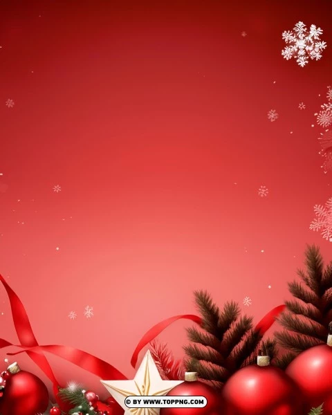 Festive Dark Red Christmas Banner PNG Transparent Background