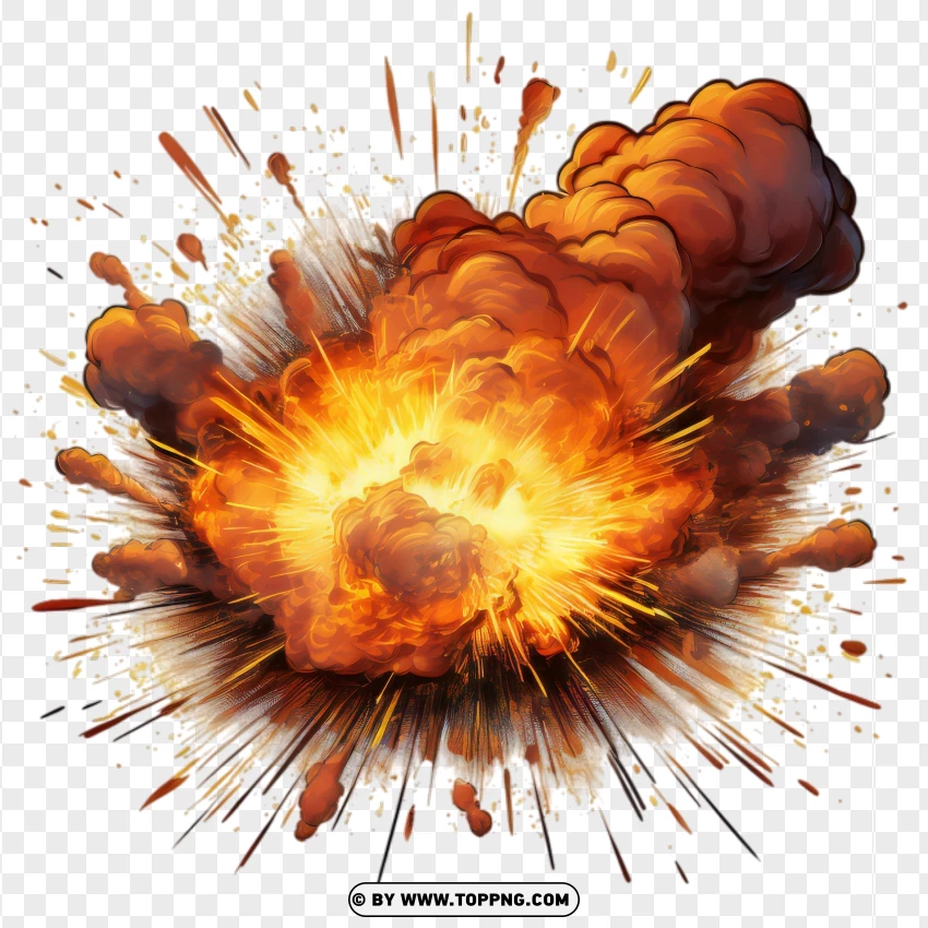 Fiery Explosion Image PNG Transparent Background