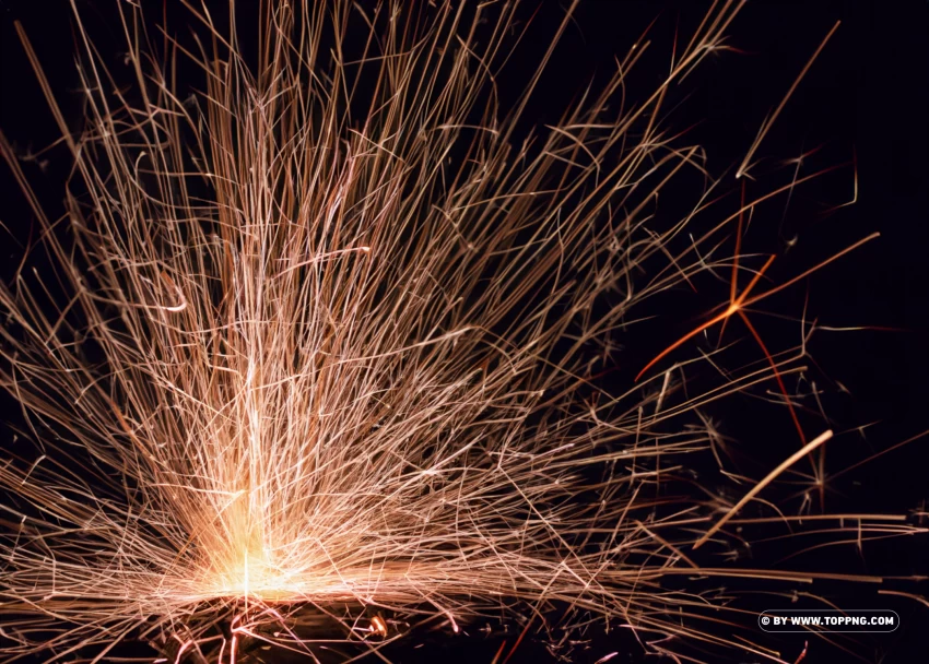 Fire Sparks Effect With Glowing Particles In The Air Over PNG Transparent Background