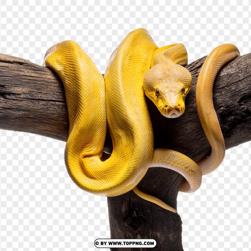 Firefly High Quality Image Of Yellow Python Wrapped Around Trunk In Different Poses Isolated On 1output PNG Transparent Background