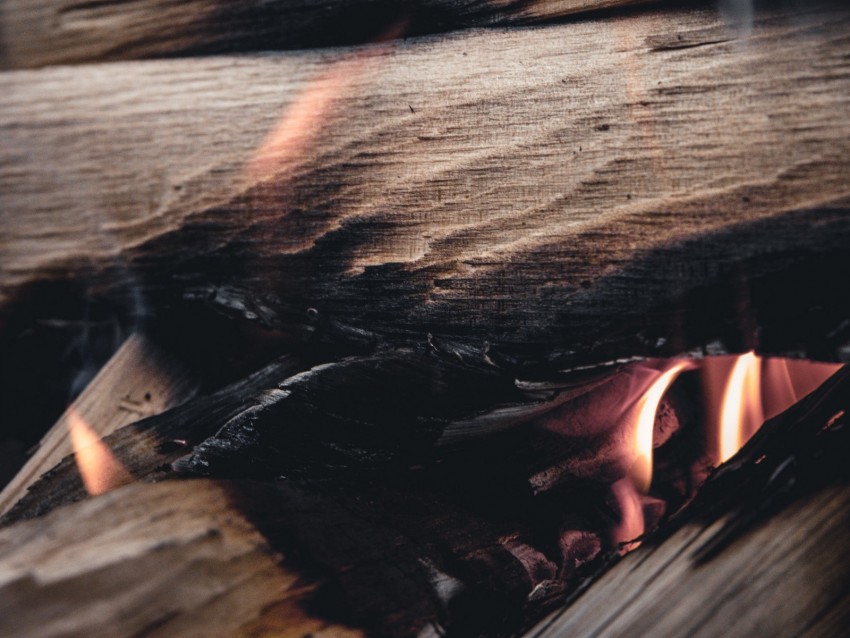 Firewood Fire Smoke Flame Burn Background