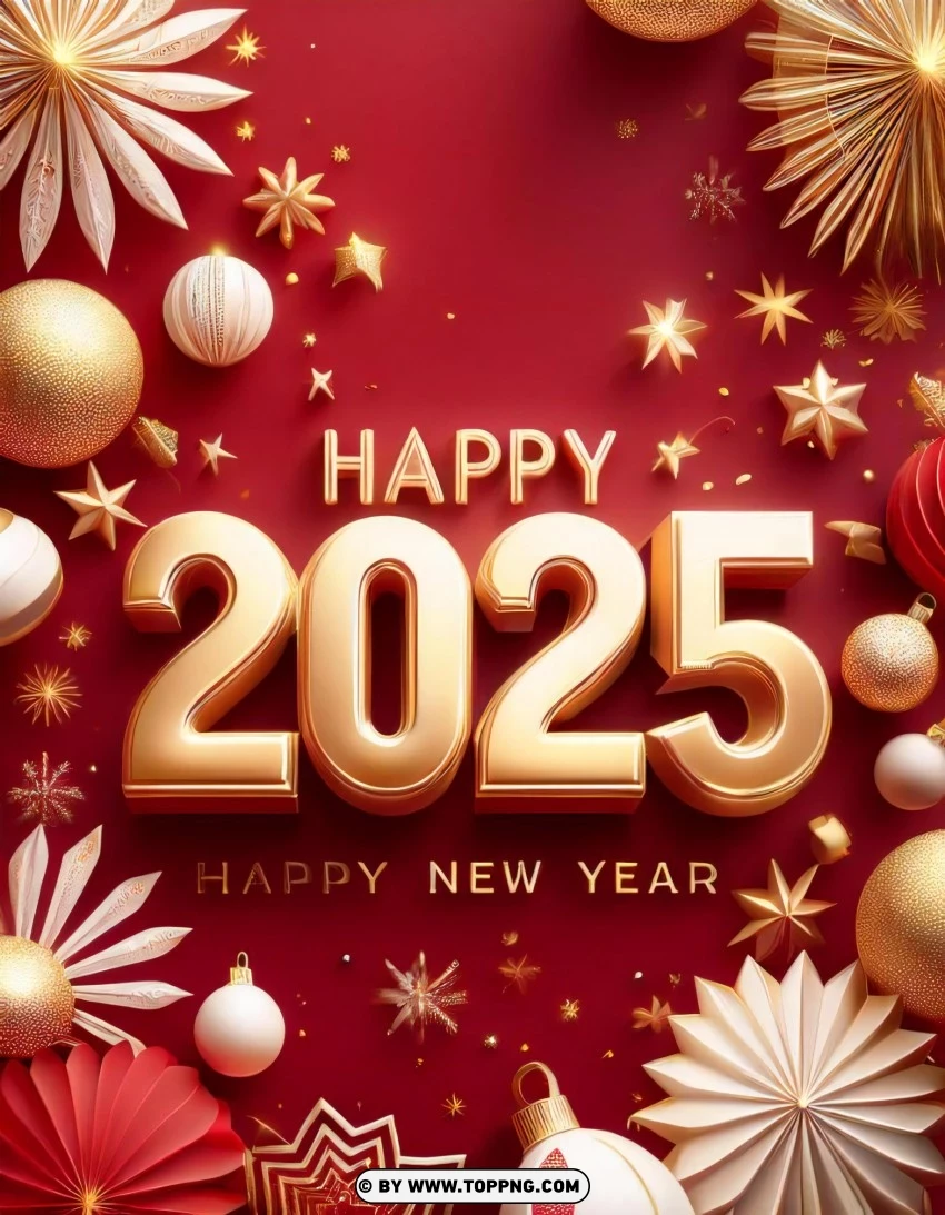 Fireworks-inspired Happy New Year 2025 Greeting Cardsظ ظظظظظ PNG Transparent Background