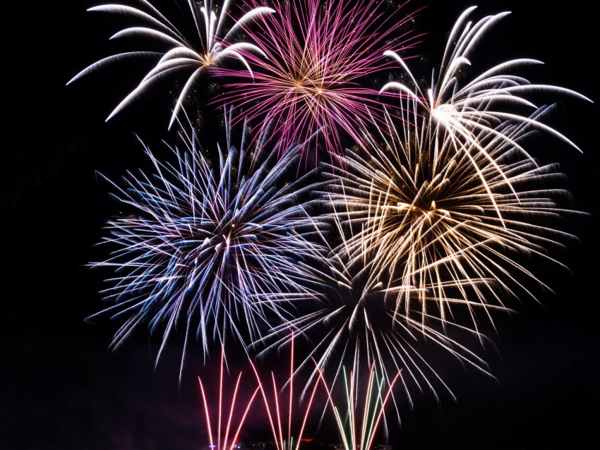 Fireworks Salute Sparks Colorful Night Holiday Background