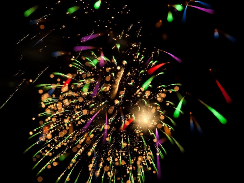 Fireworks Sparks Colorful Shine Celebration Background