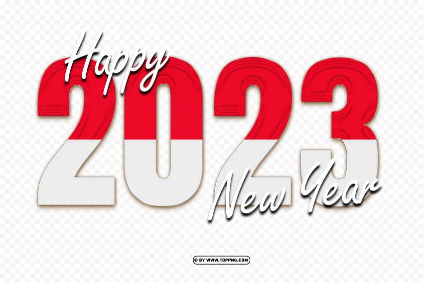 Flag Of Monaco With 2023 Happy New Year PNG Transparent Background