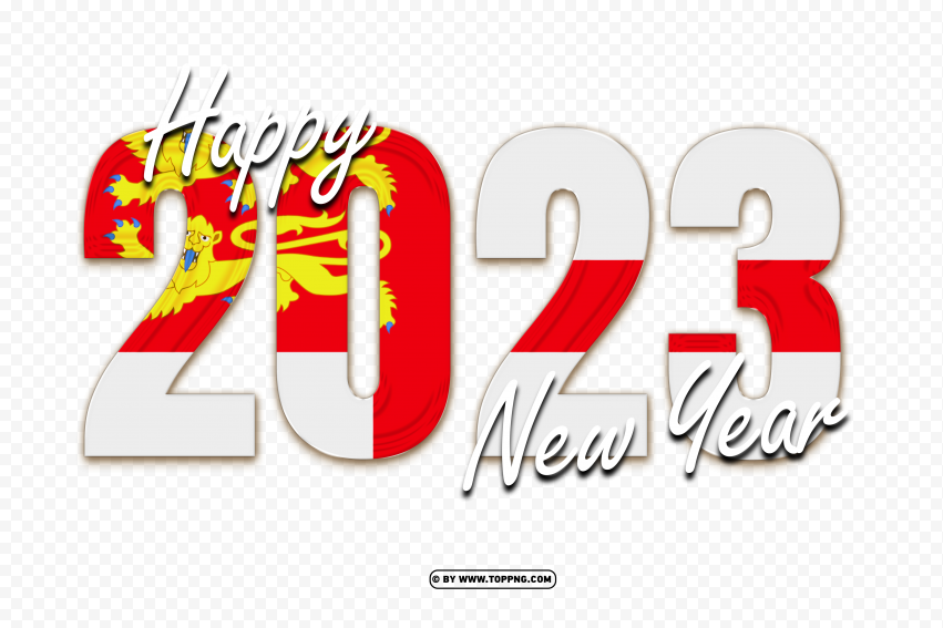 Flag Of Sark With Happy 2023 New Year Design PNG Transparent Background