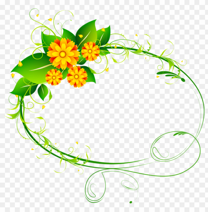 floral oval decor png clip-art