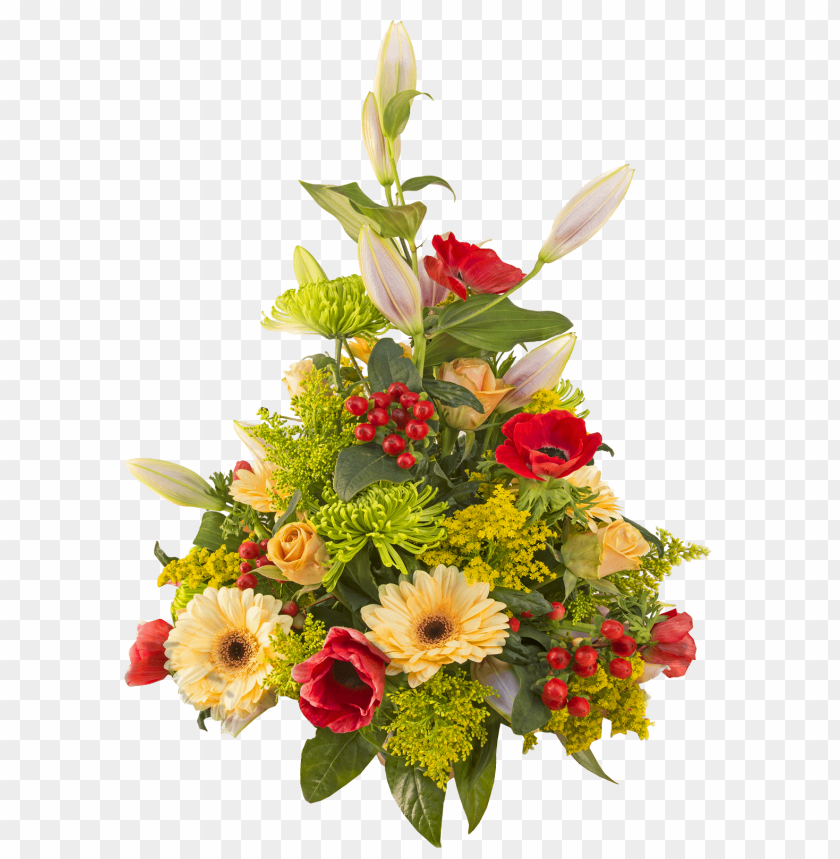 Decorative flower arrangement PNG, fresh, multicolored