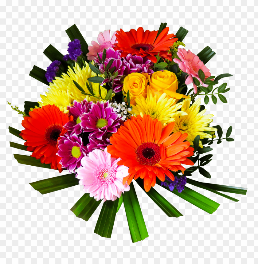 Colorful floral arrangement PNG, mixed flowers, bright