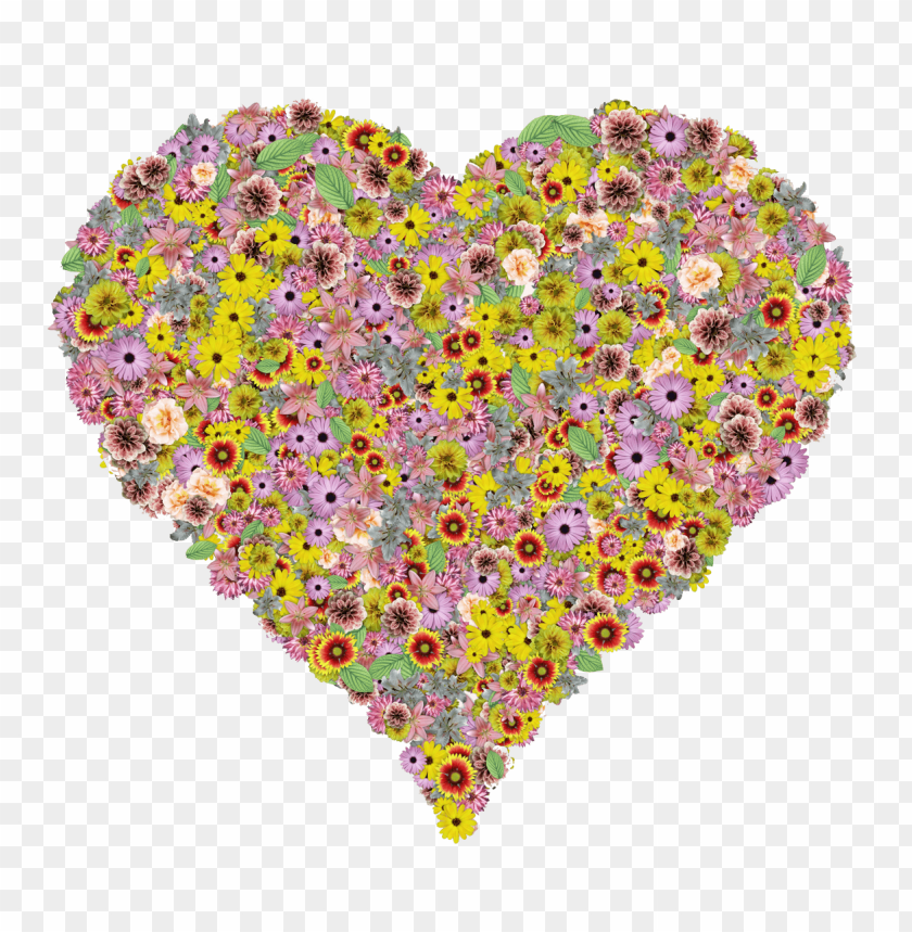 Heart-shaped flower arrangement PNG, colorful, romantic