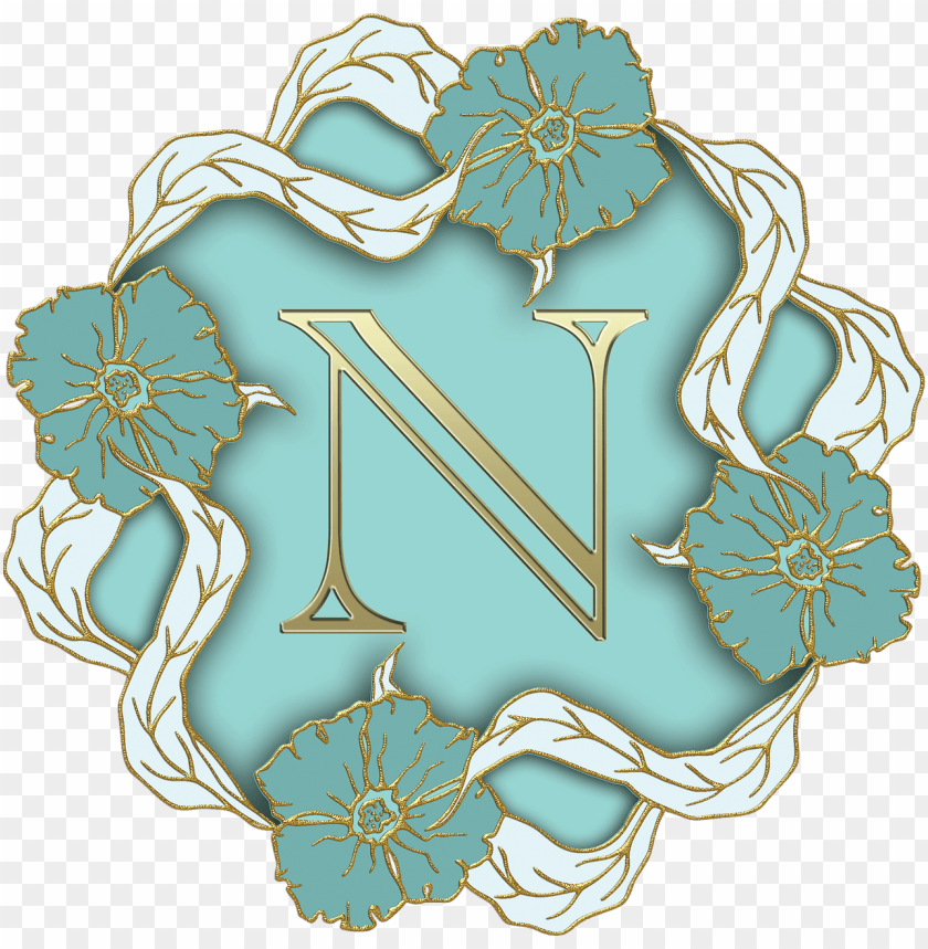 miscellaneous, alphabet, flower theme capital letter n, 