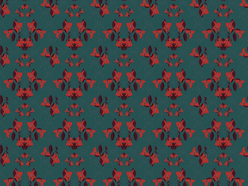 Flowers Patterns Texture Form Red Background