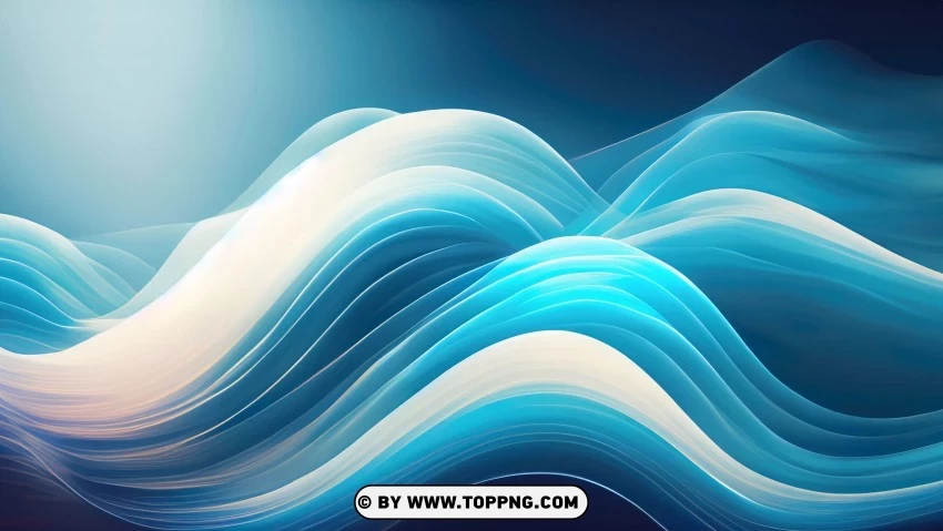 Flowing Blue Waves 4k Wallpaper PNG Transparent Background