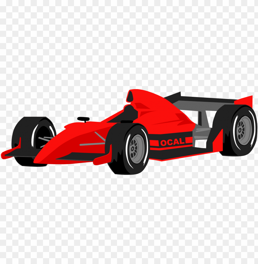 Red racing car vector illustration with transparent background