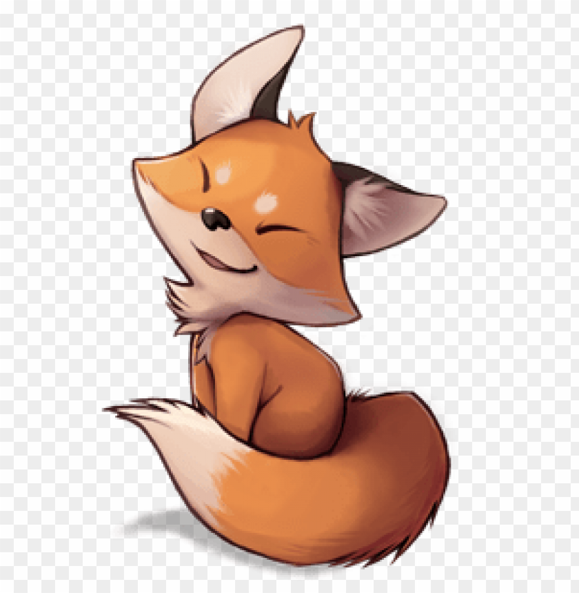 Cute cartoon fox with a happy expression and fluffy tail PNG