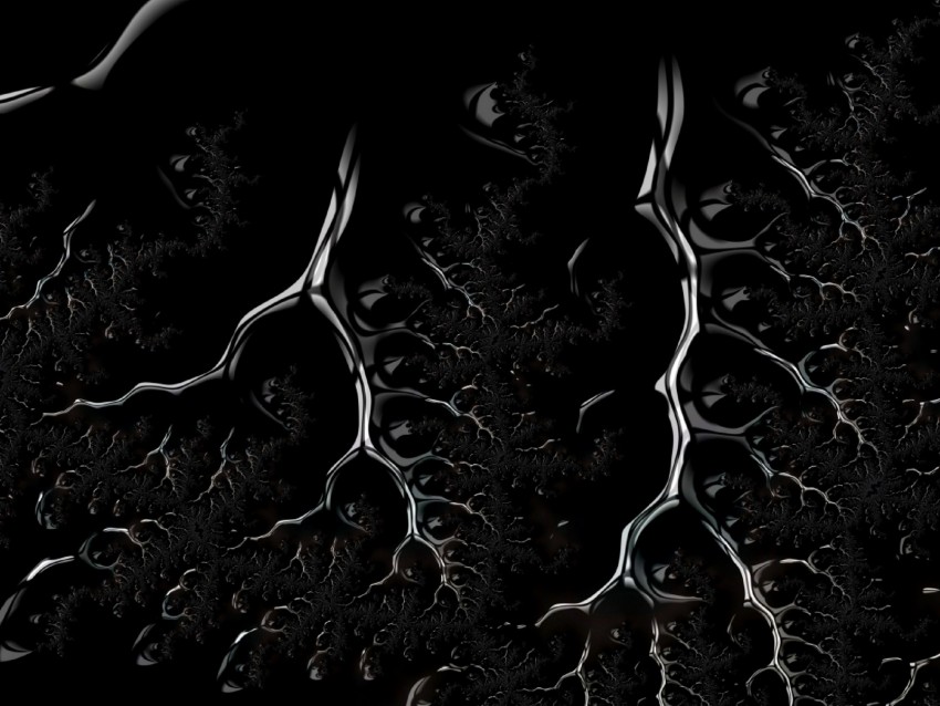 Fractal Black Branched Dark Creeping Background