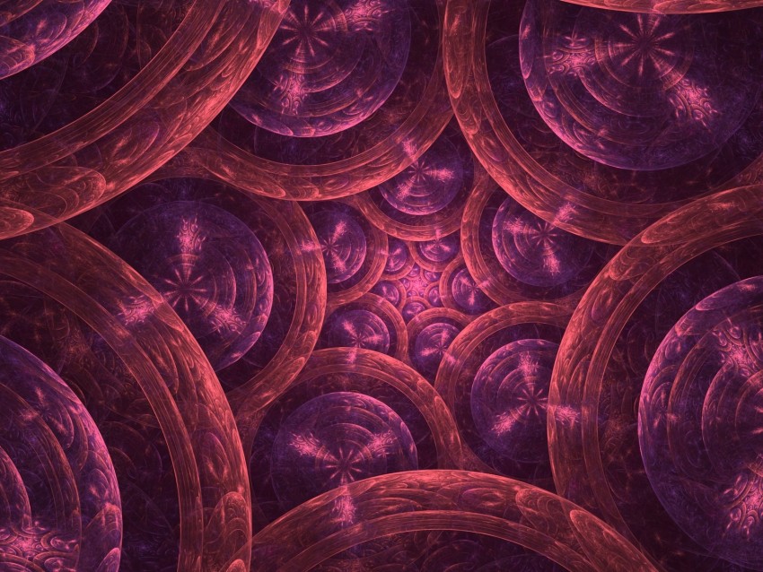 Fractal Circles Rings Abstraction Digital Background