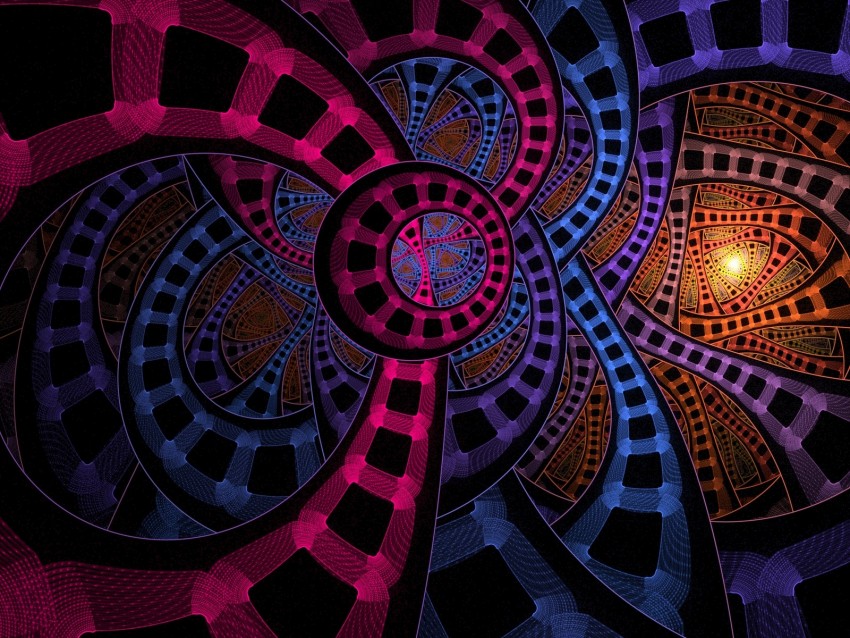 Fractal Colorful Interweaving Tangled Abstraction Background