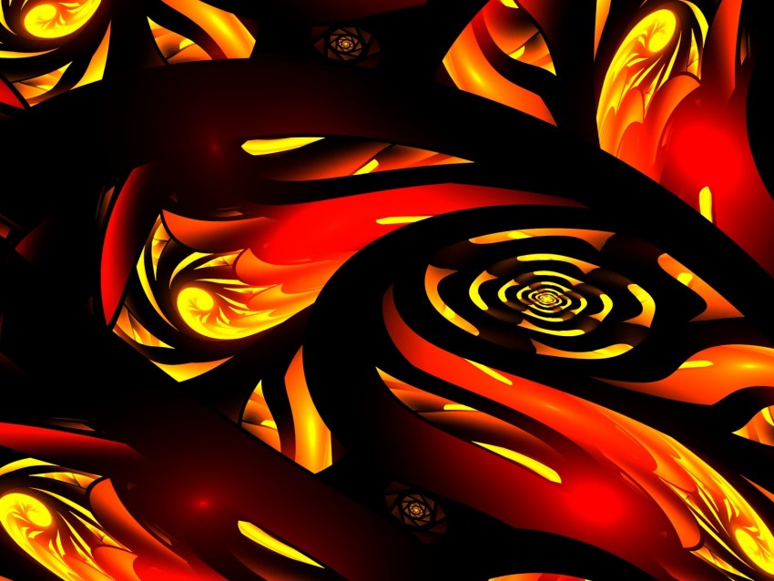 Fractal Fiery Bright Red-hot Abstraction Background