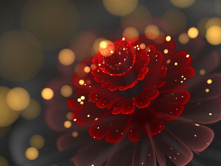 fractal, flower, glare, sparkles, abstraction