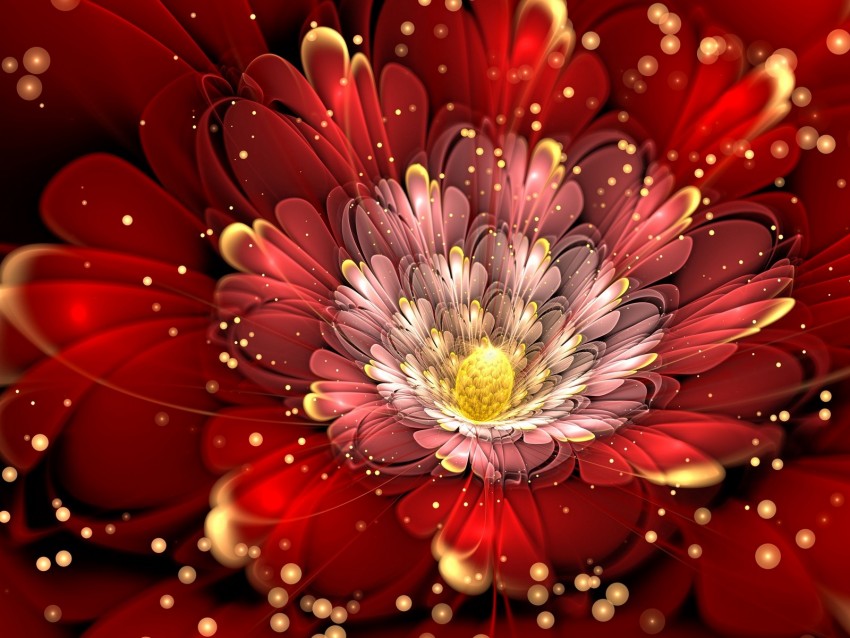 Fractal Flower Glitter Shape Background