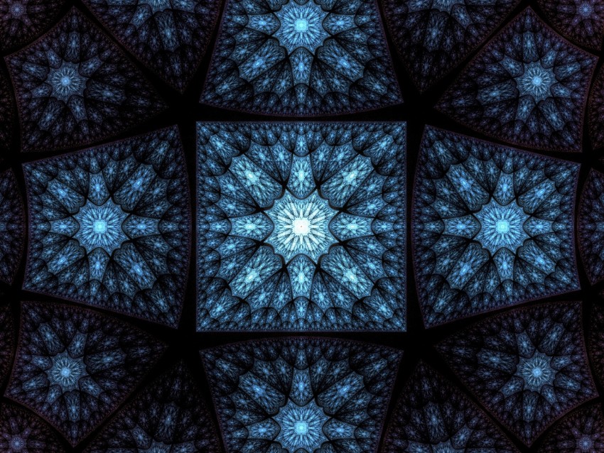 fractal, glow, stars, abstraction, dark