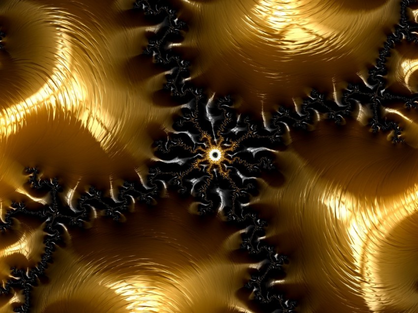 Fractal Gold Gloss Surface Embossed Background