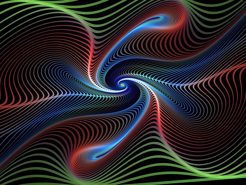 Fractal Lines Swirling Colorful Vortex Background