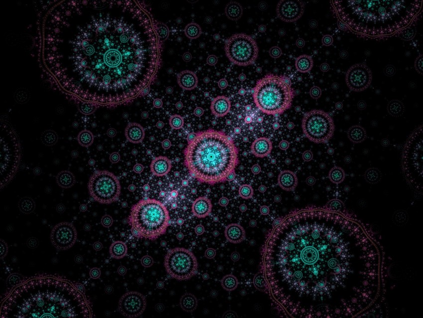 Fractal Pattern Circles Network Abstraction Background