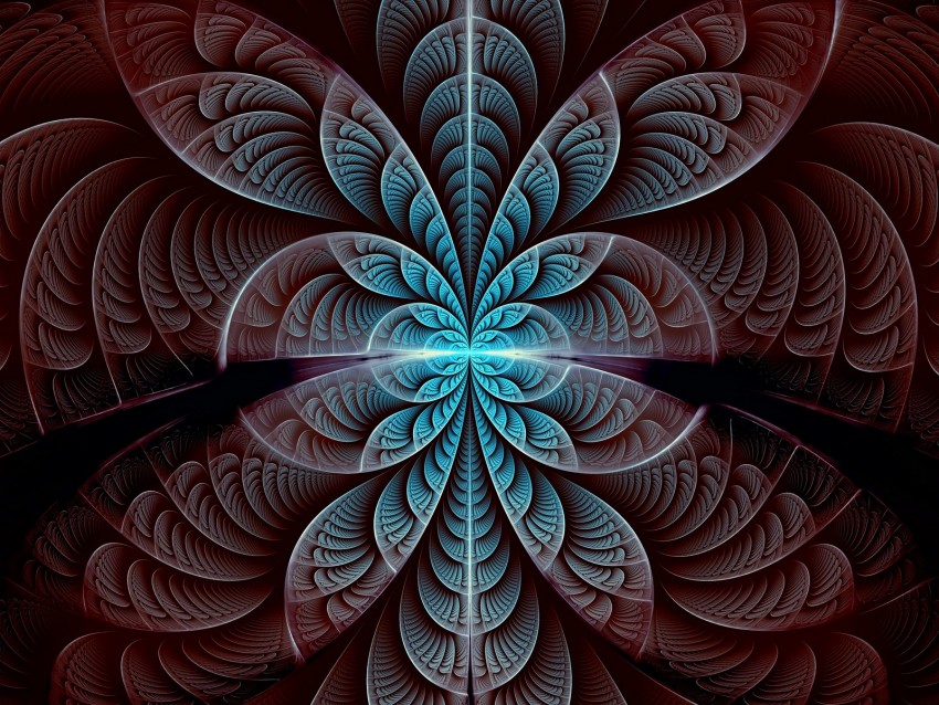 Fractal Pattern Symmetry Glow Abstraction Background