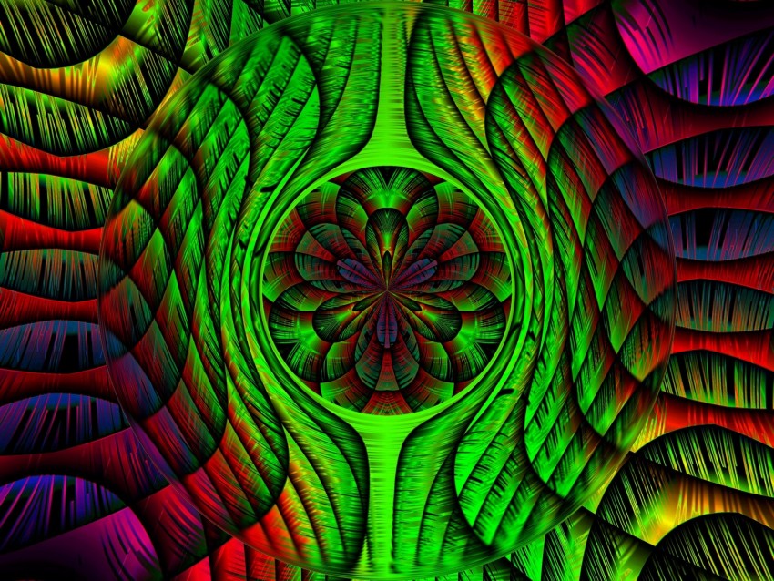 Fractal Pattern Tangled Colorful Abstraction Background