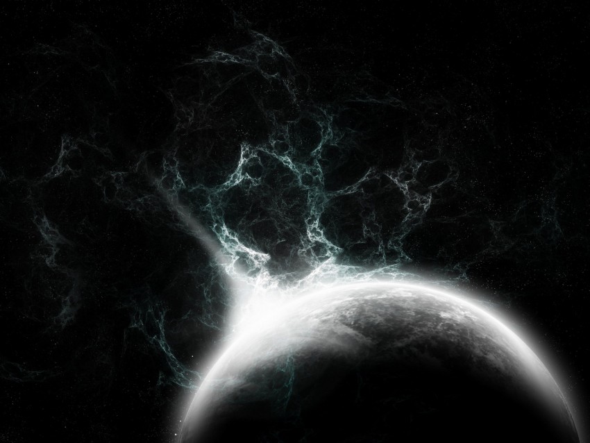 Fractal Patterns Planet Dark Background