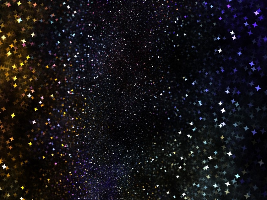 fractal, shine, stars, dark, abstraction