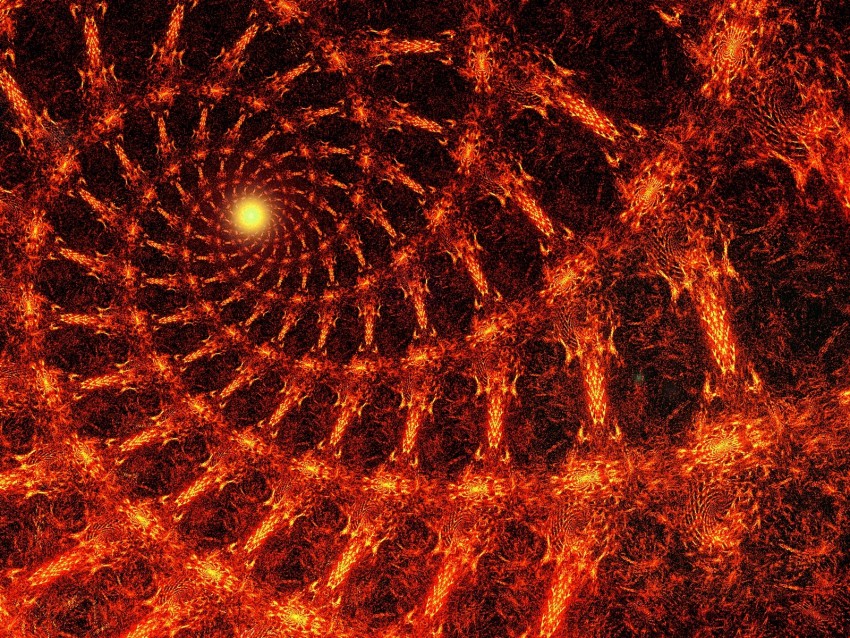 Fractal Spiral Fiery Bright Glow Background