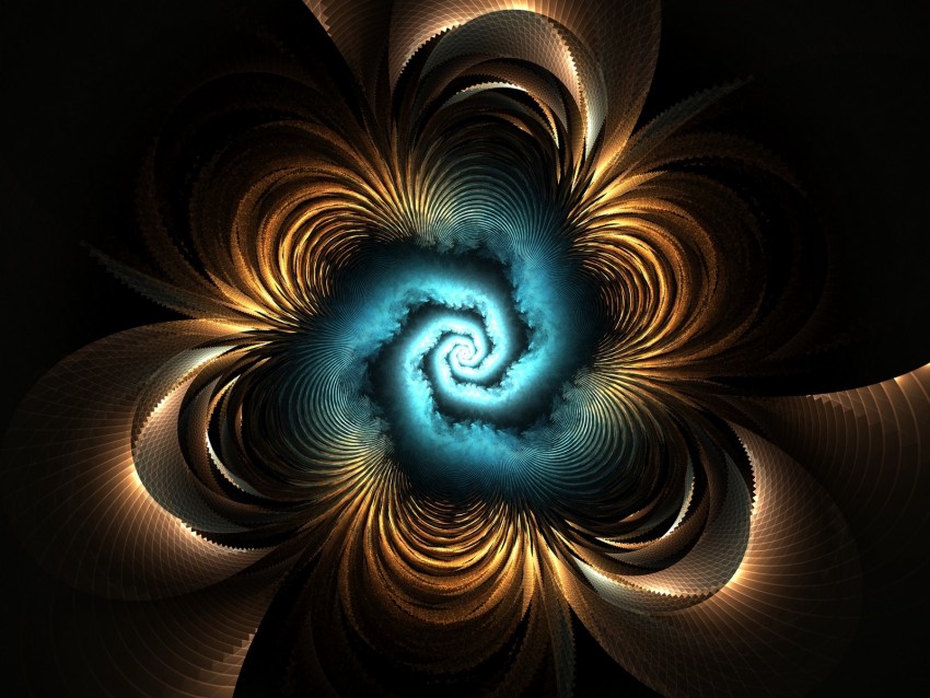 Fractal Spiral Glow Abstraction Twisted Background