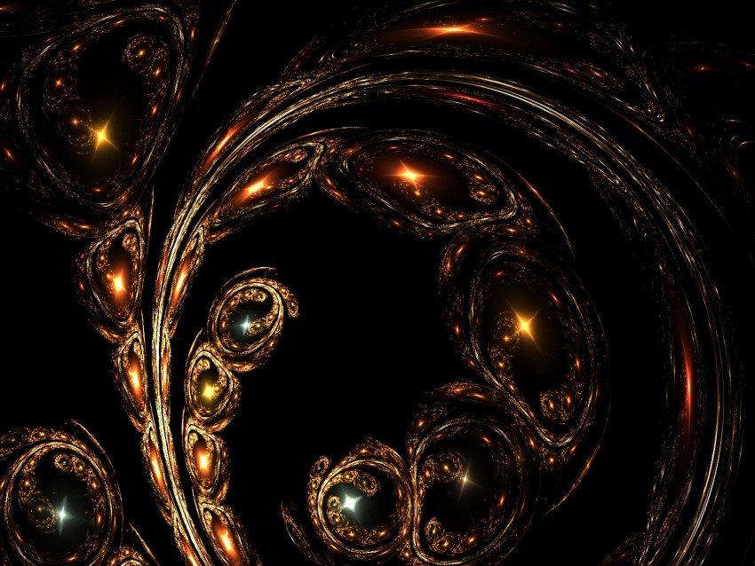 fractal, swirling, glare, glow, dark