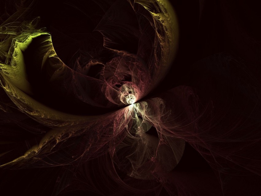 Fractal Tangled Glow Dark Abstraction Background