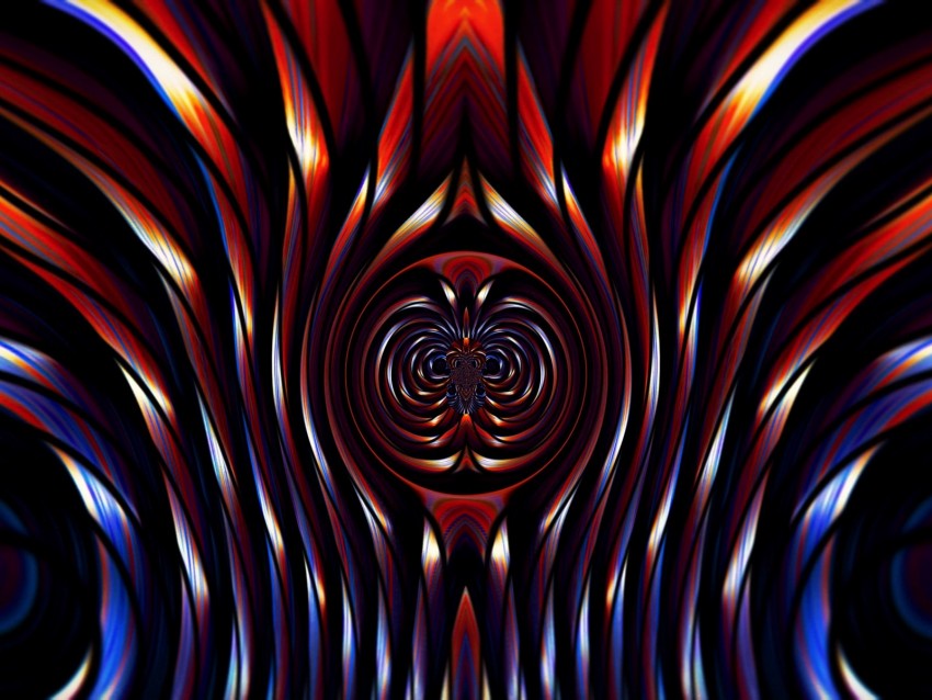 fractal, tangled, wavy, colorful, abstraction