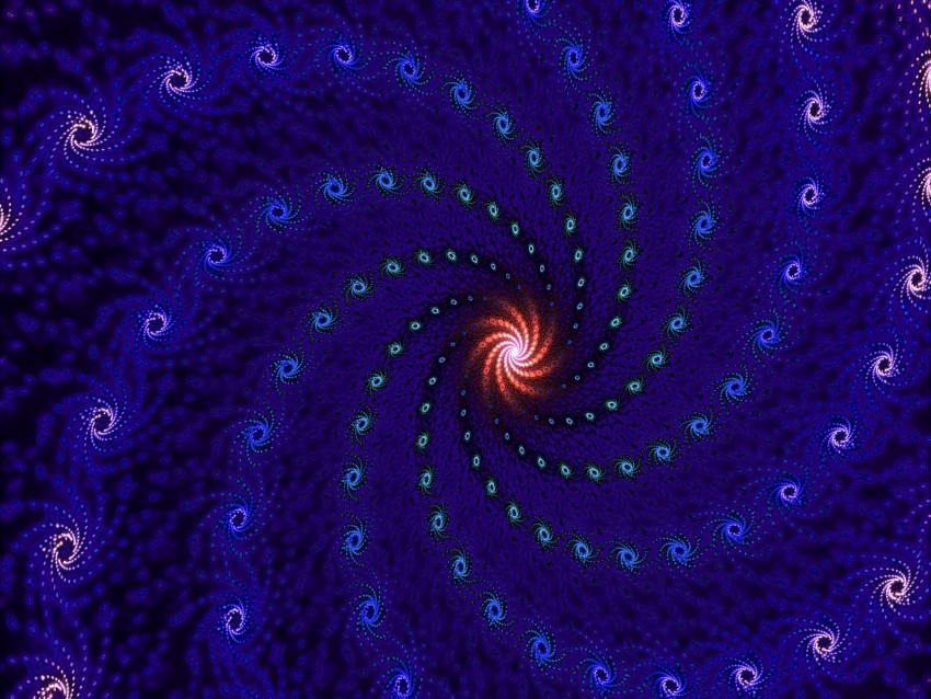 Fractal Vortex Twisted Blue Glow Background