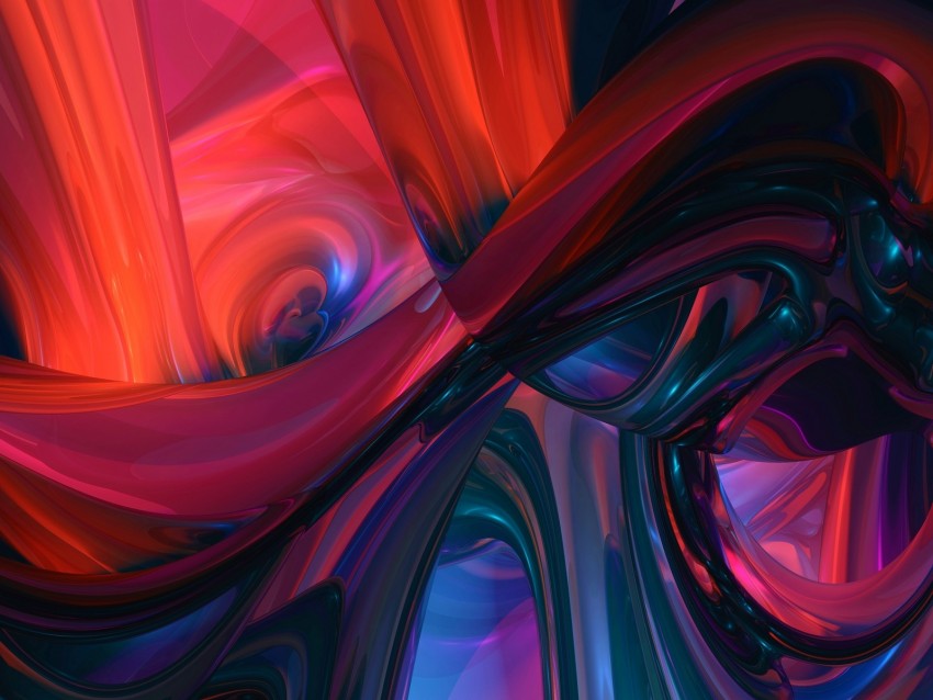 fractal, wavy, tangled, colorful, abstraction