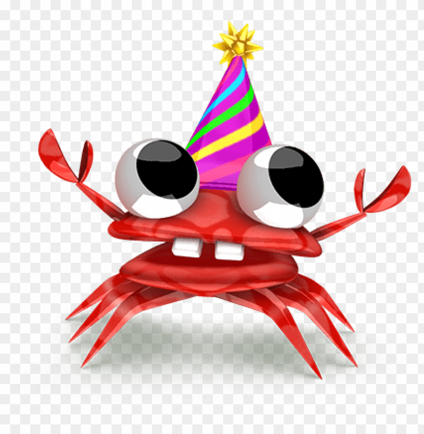 crab, seafood, crustacean, animation, party hat, fun character, playful design