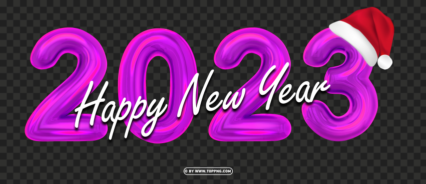 free 2023 happy new year pink numbers with santa hat png,New year 2023 png,Happy new year 2023 png free download,2023 png,Happy 2023,New Year 2023,2023 png image