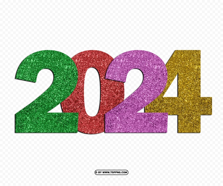 Free 2024 Glitter Multicolored Text Hd PNG Transparent Background